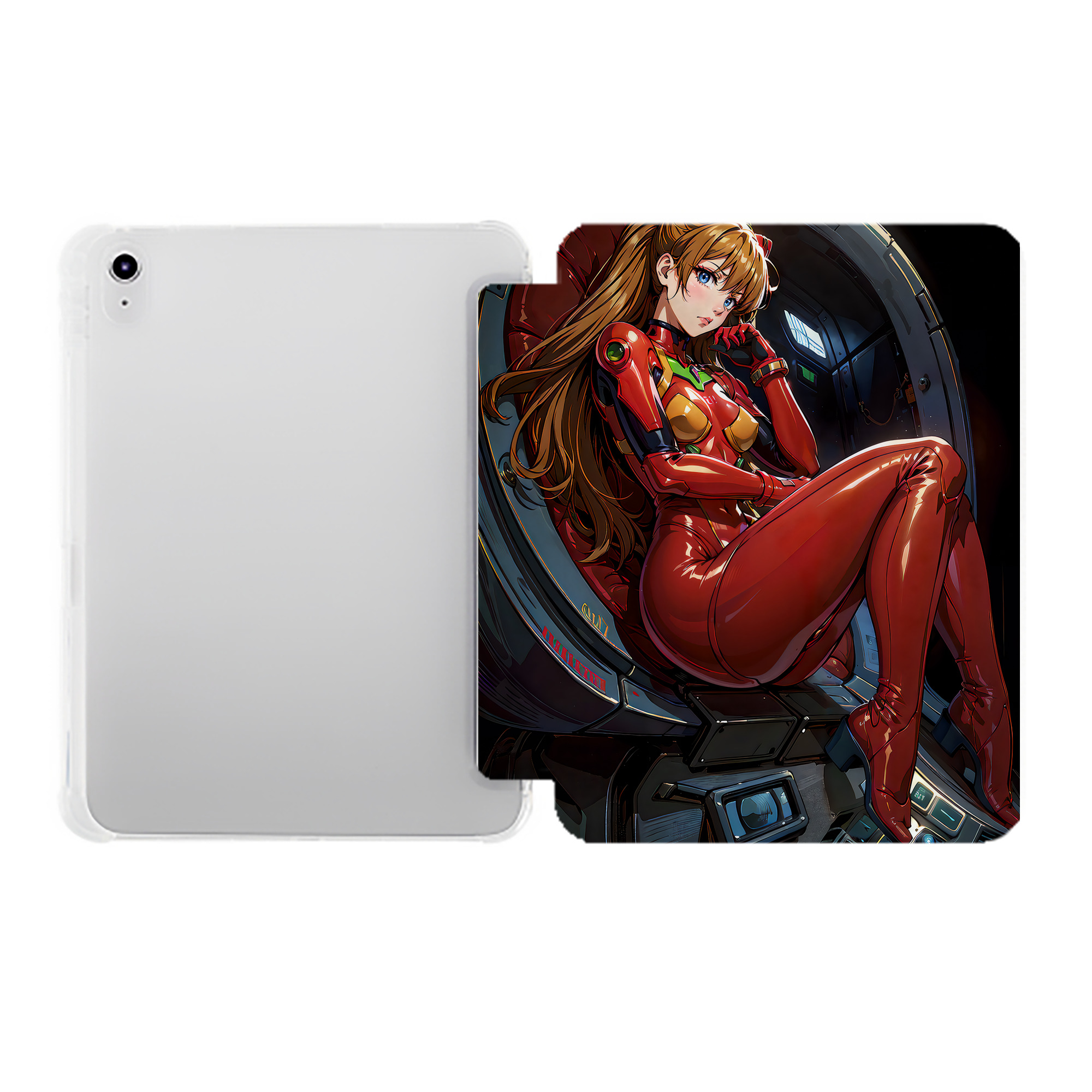 （画像用） EVA 新世紀エヴァンゲリオン IPad ケース ペン収納付き 三つ折りスタンド PUレザー×シリコン 対応機種9.5/10.5/10.9インチ